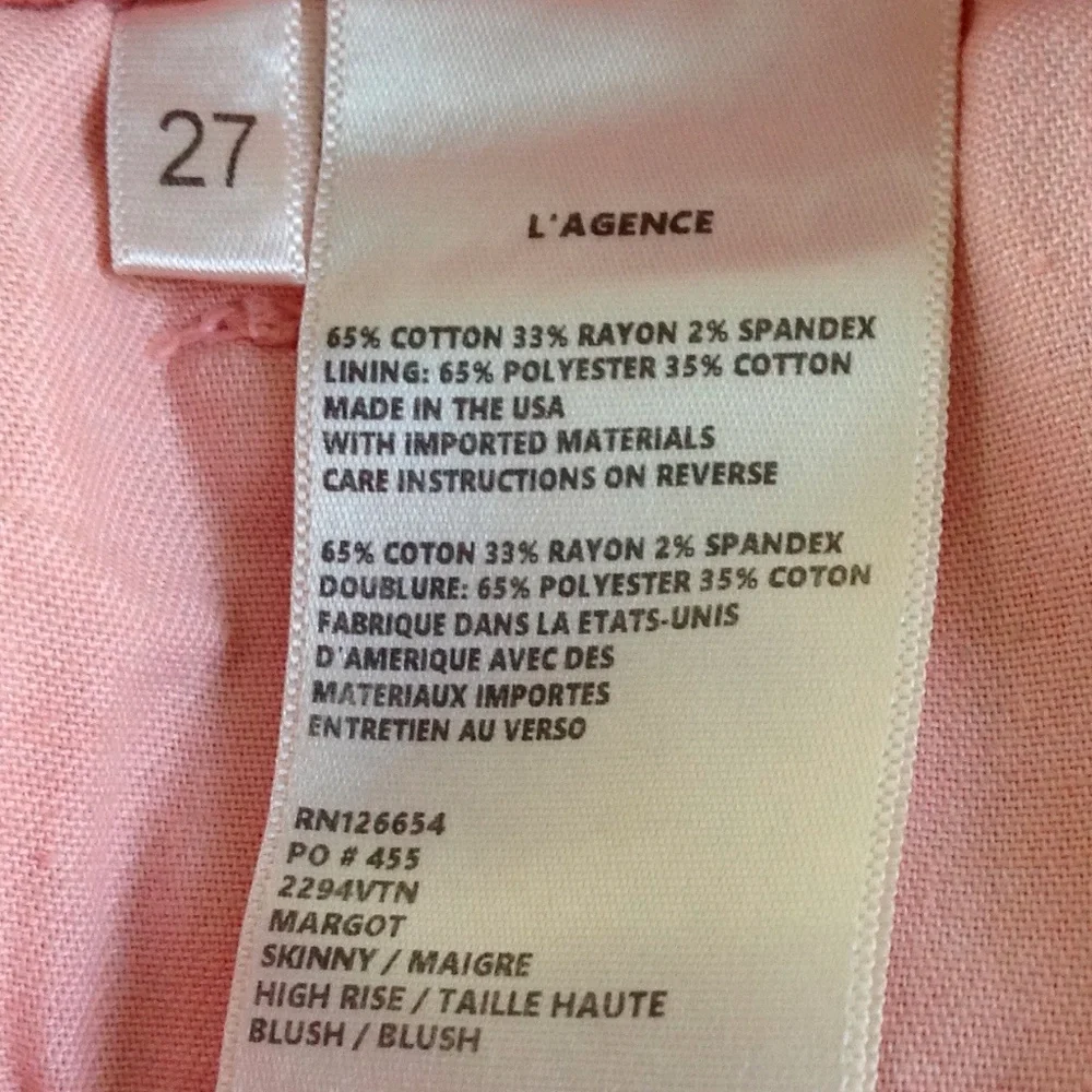 L'AGENCE Paris Margot Velvet High Rise Skinny